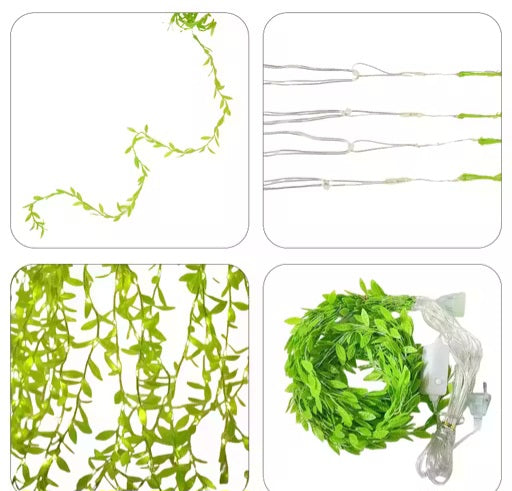 LED Leaf Curtain String Lights – 180 LED Fairy Lights for Home Decor