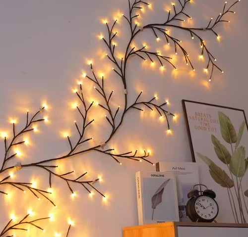 LED Willow Vine Lights for Wall – Aesthetic Bedroom & Living Room Decor